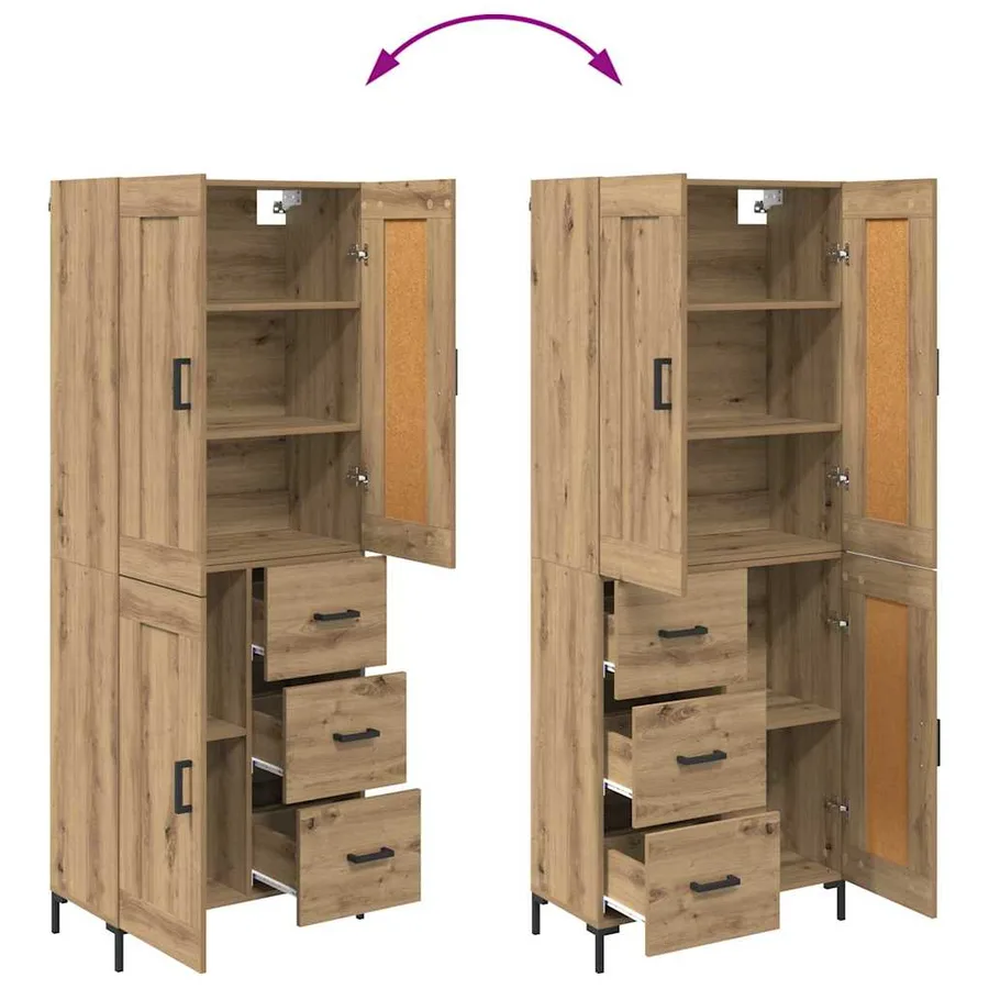 Haut Armoire 2 pcs Chêne artisanal 69,5 x 34 x 180 cm - 13