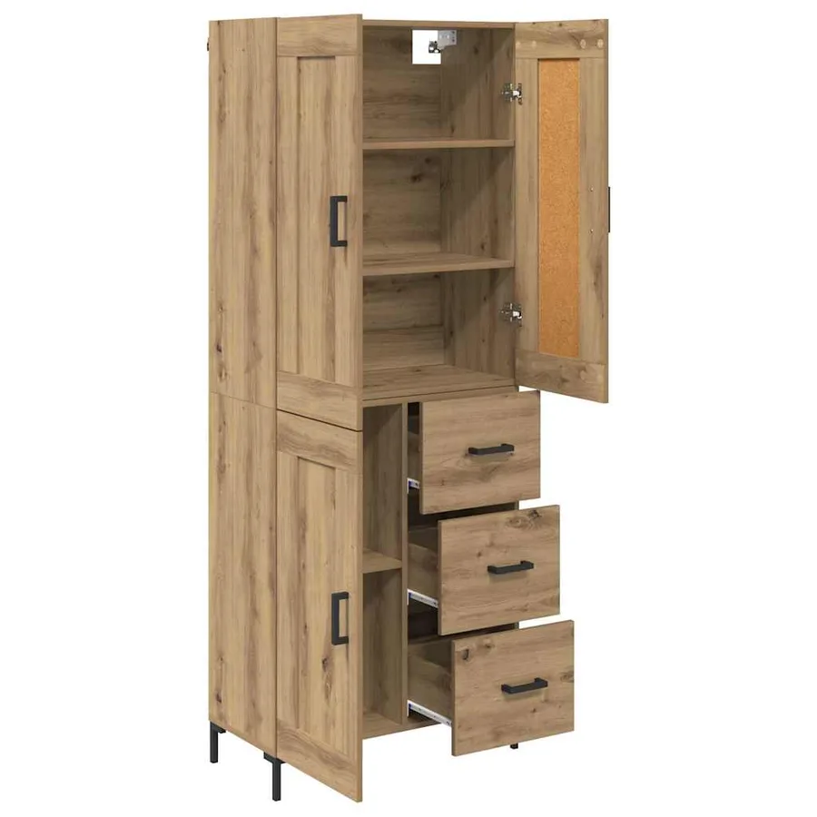 Haut Armoire 2 pcs Chêne artisanal 69,5 x 34 x 180 cm - 5