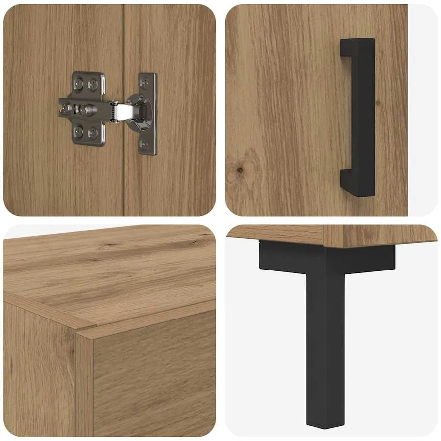 Haut Armoire 2 pcs Chêne artisanal 69,5 x 34 x 180 cm - 11