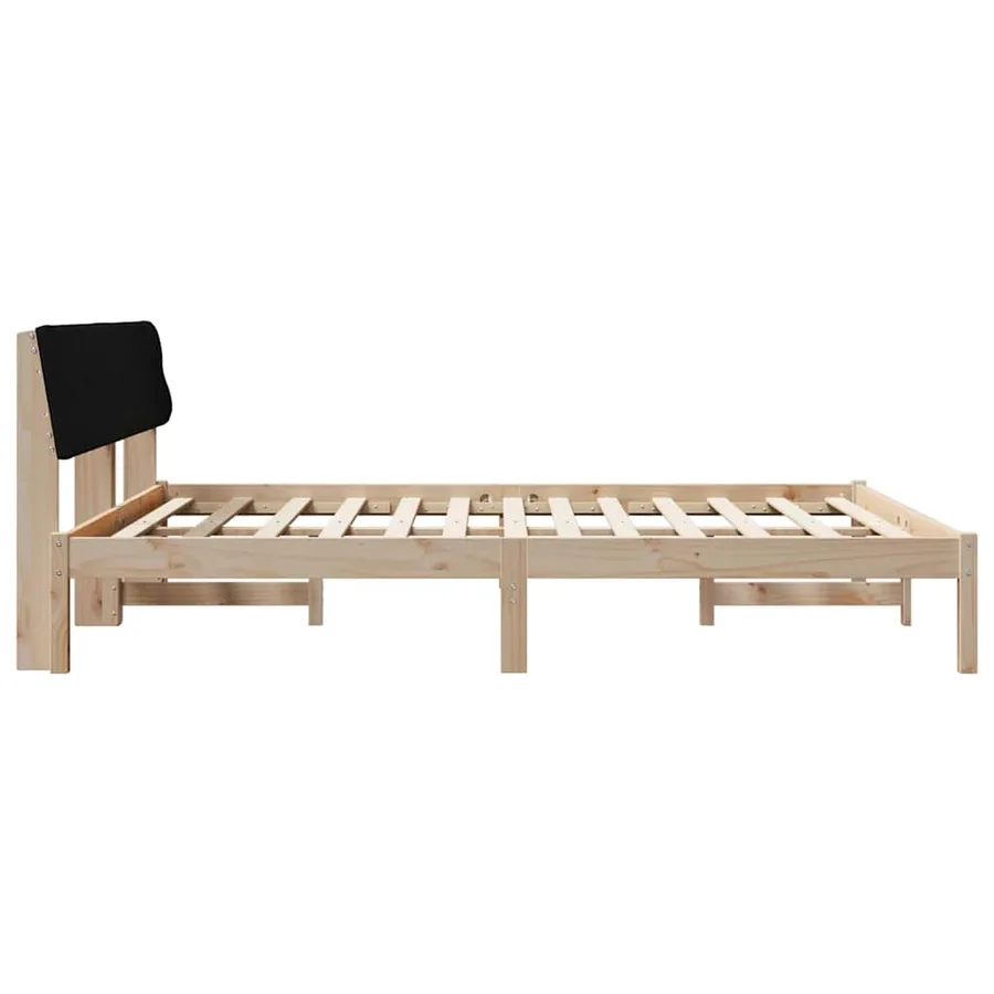 Cadre de lit Marron et noir 180 x 200 cm Bois massif en pin - 6