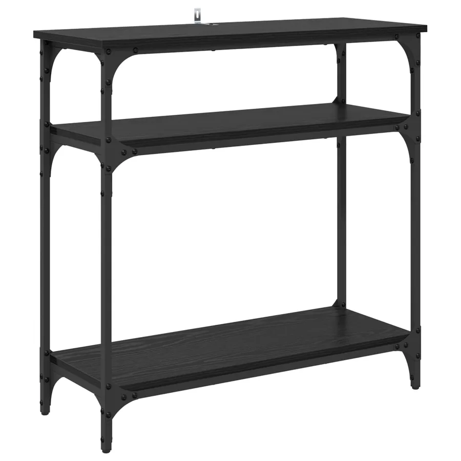 Table console Chêne noir 75 x 29 x 75 cm Bois d'ingénierie - 2