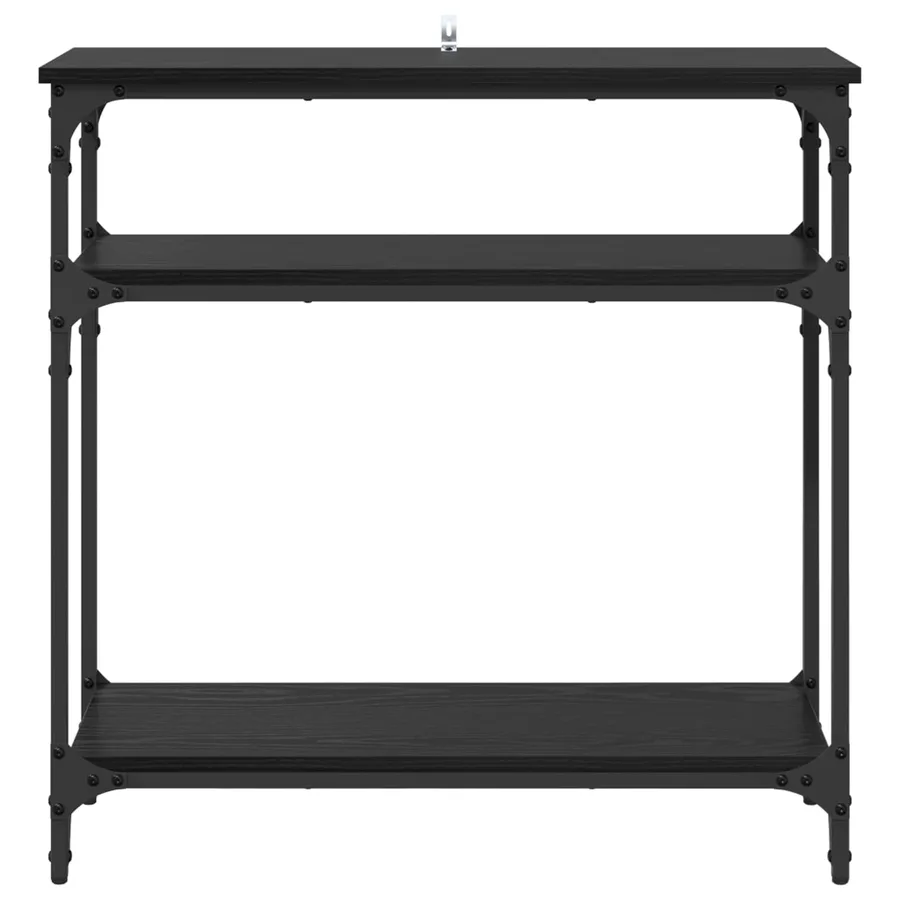 Table console Chêne noir 75 x 29 x 75 cm Bois d'ingénierie - 5