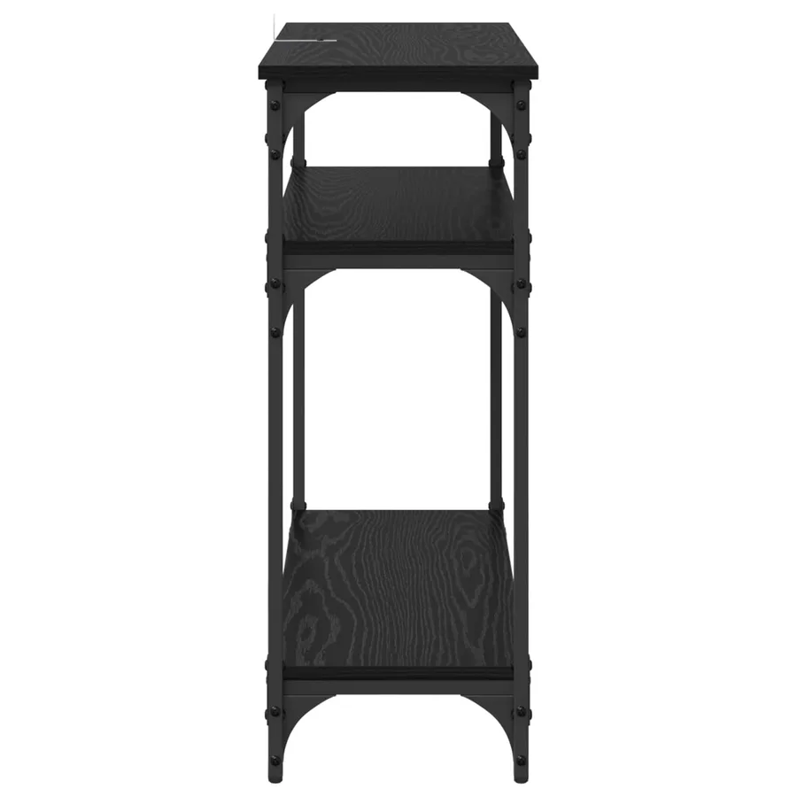 Table console Chêne noir 75 x 29 x 75 cm Bois d'ingénierie - 6