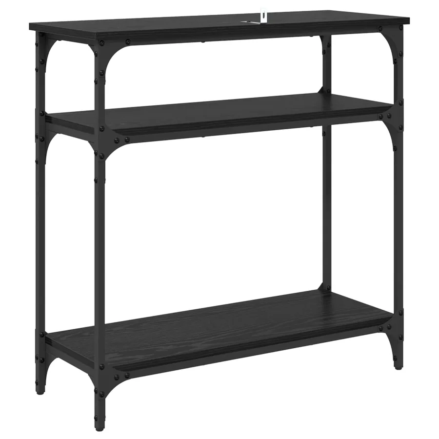 Table console Chêne noir 75 x 29 x 75 cm Bois d'ingénierie - 7