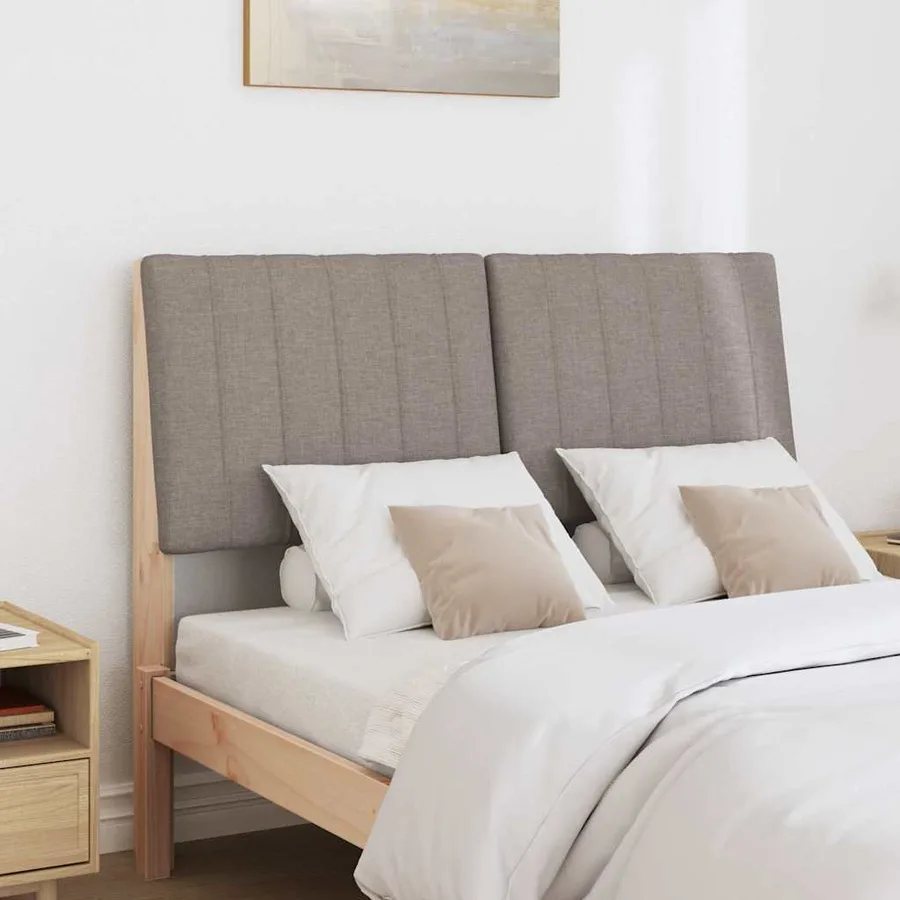Tête de lit capitonnée Taupe 120 cm Pin massif - 3