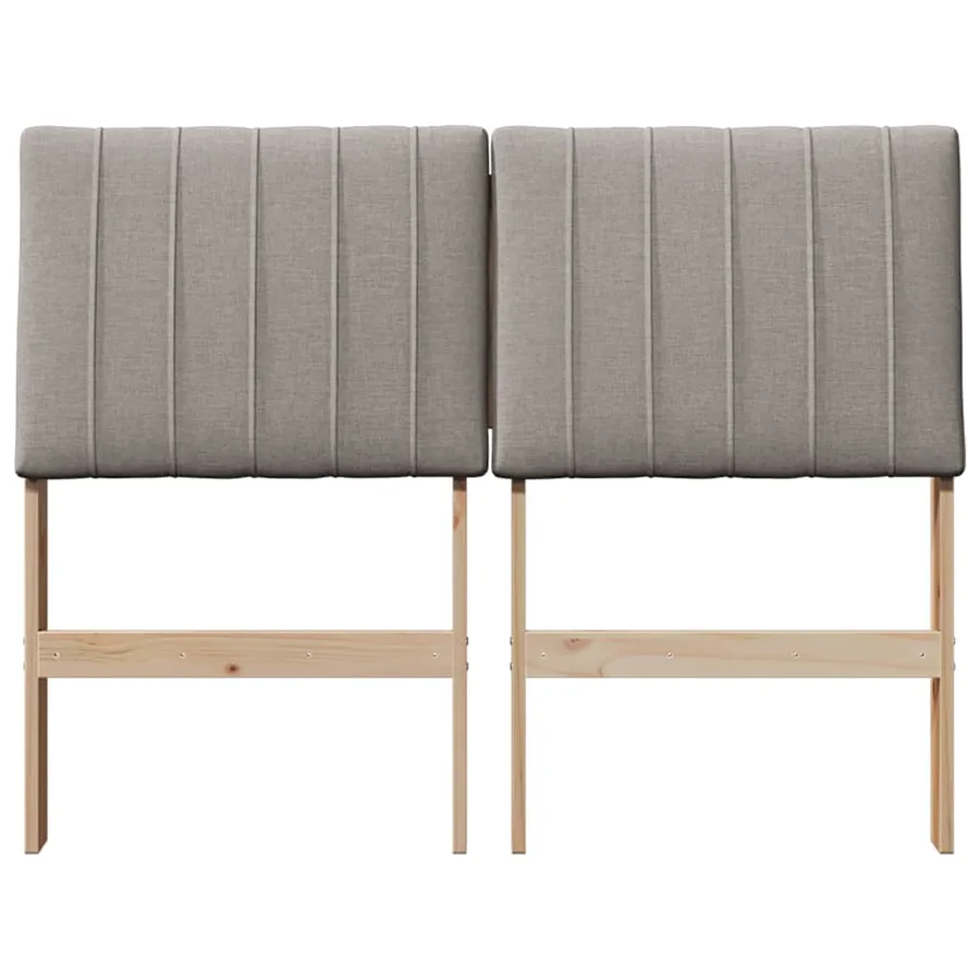 Tête de lit capitonnée Taupe 120 cm Pin massif - 4
