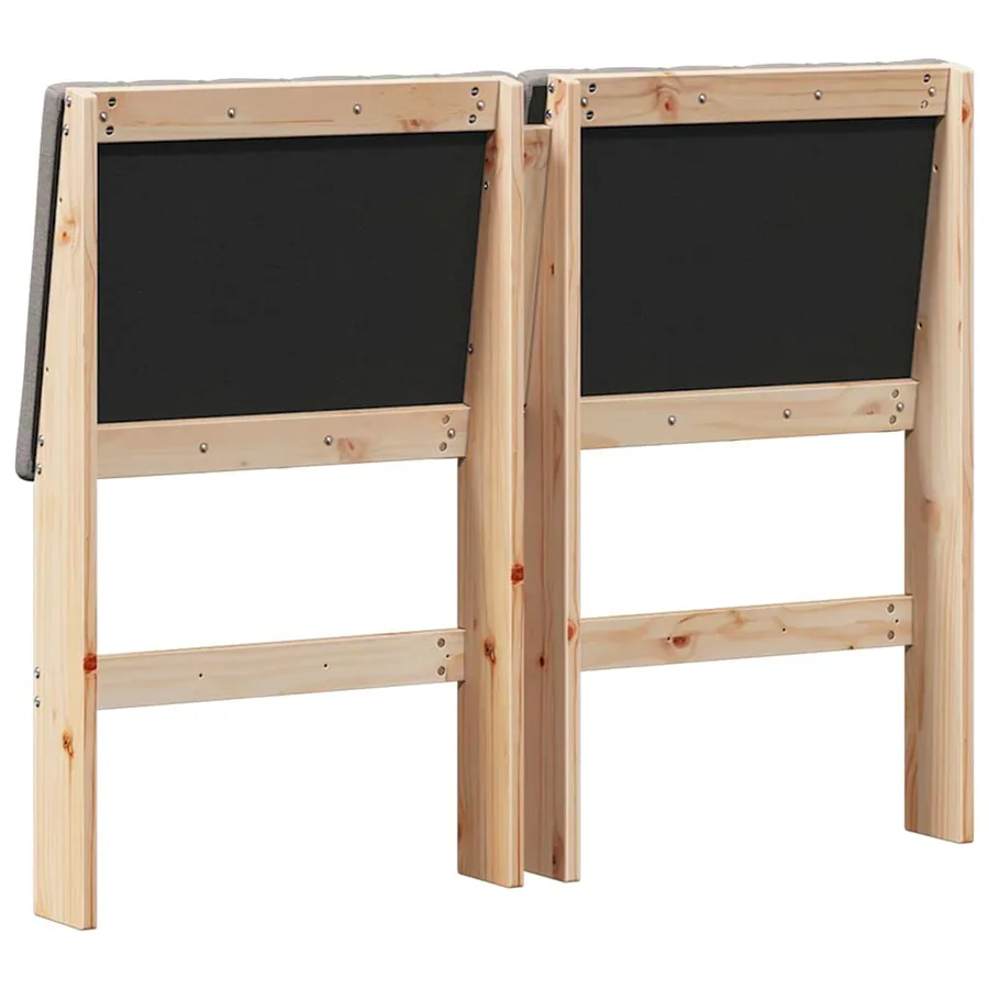Tête de lit capitonnée Taupe 120 cm Pin massif - 6
