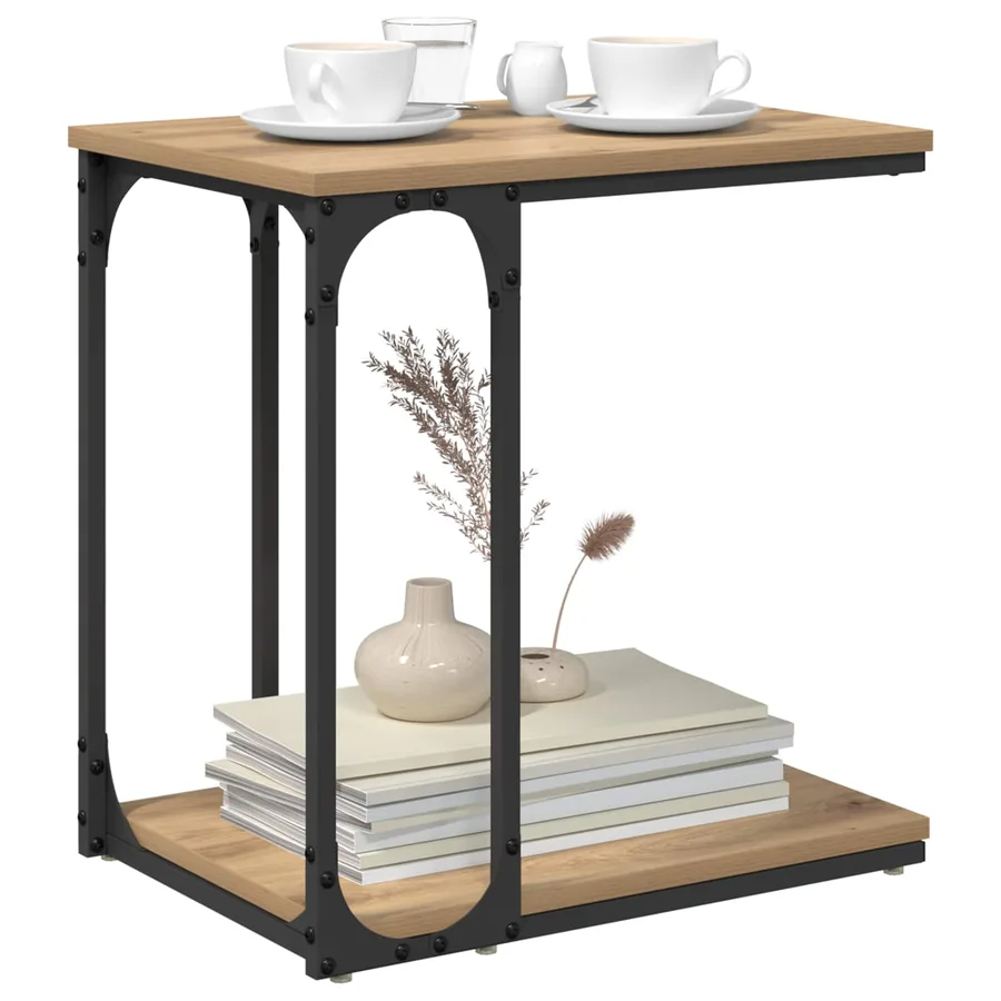Table d'appoint Chêne artisanal 50 x 35 x 52 cm - 3