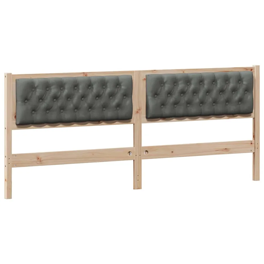 Tête de lit marron et gris foncé 200 cm Bois massif en pin - 2