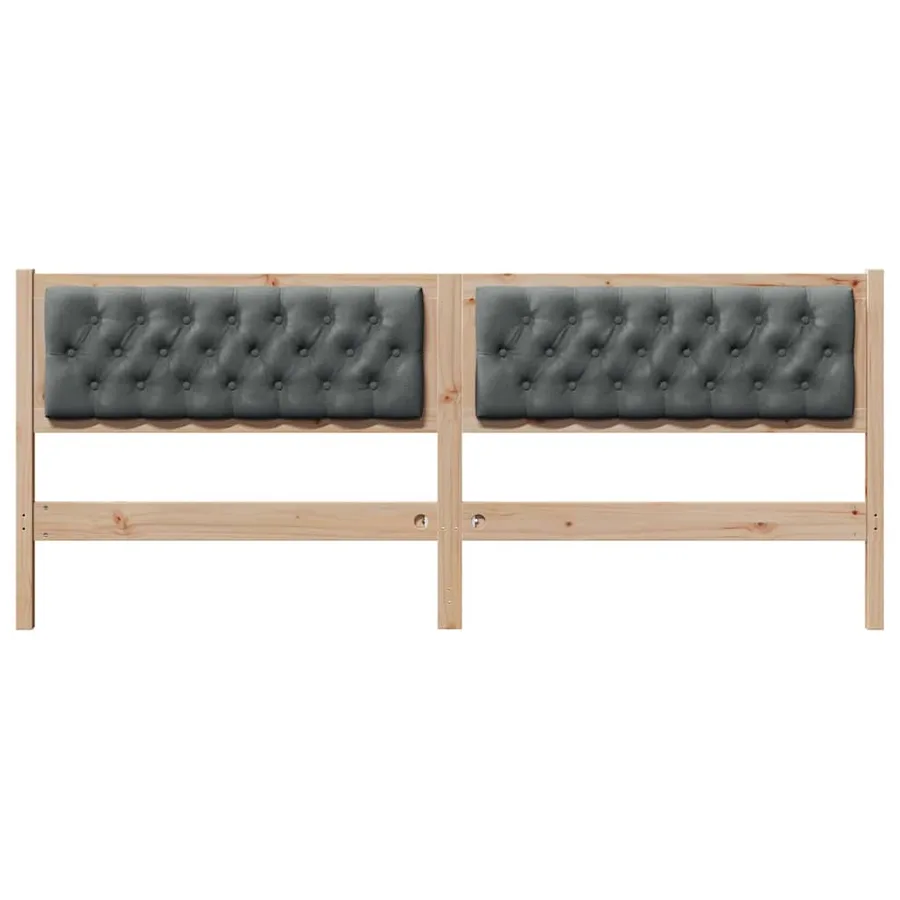 Tête de lit marron et gris foncé 200 cm Bois massif en pin - 4