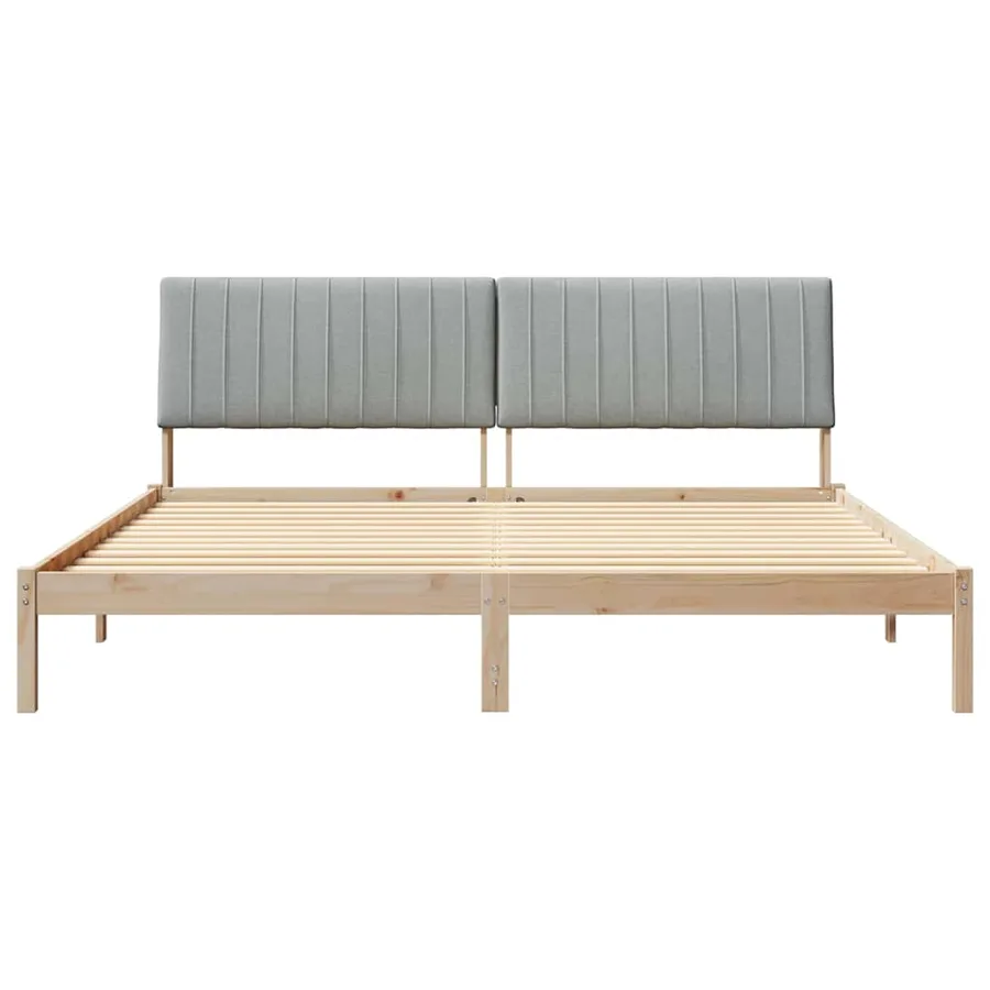 Cadre de lit avec tête de lit Marron 200 x 200 cm Pin massif - 5