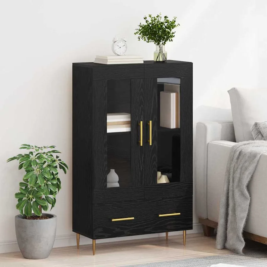 Haut Armoire avec tiroir Chêne noir 69,5 x 31 x 115 cm - 4