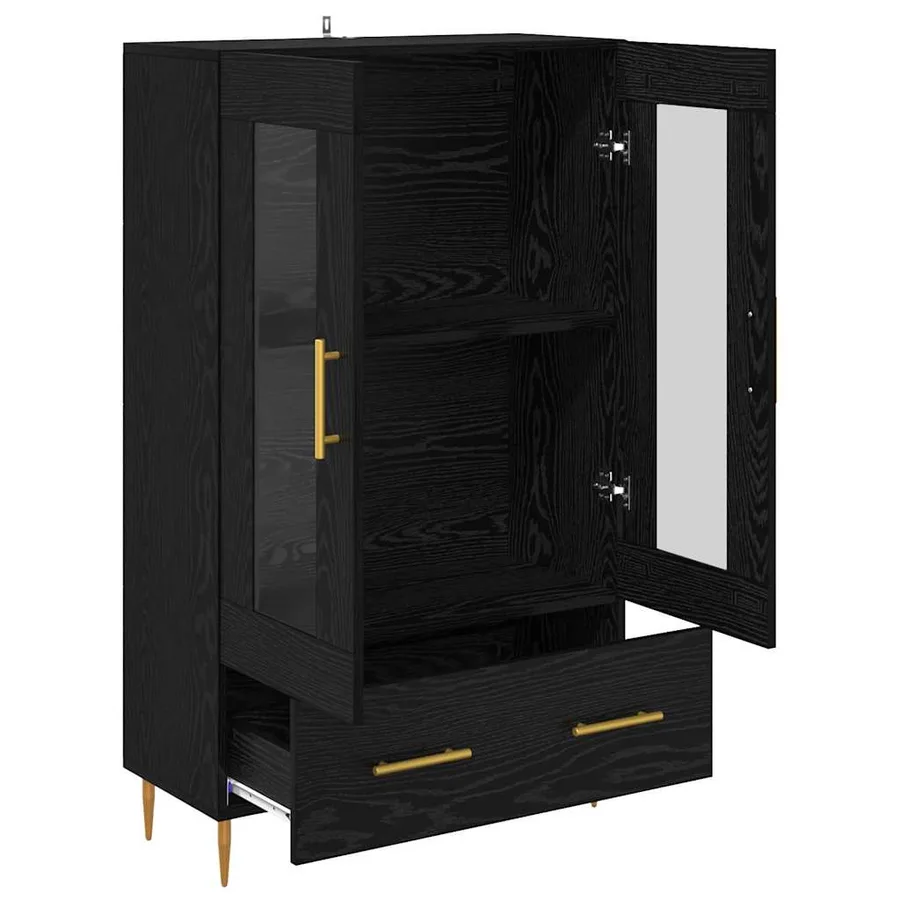 Haut Armoire avec tiroir Chêne noir 69,5 x 31 x 115 cm - 5