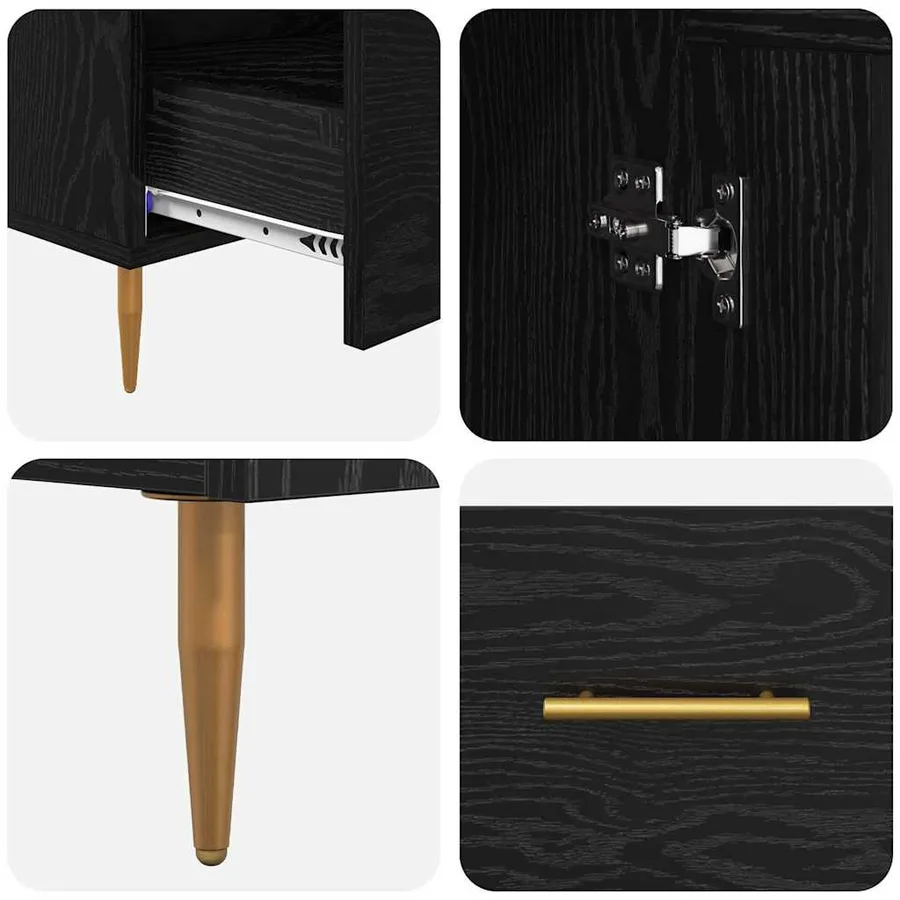 Haut Armoire avec tiroir Chêne noir 69,5 x 31 x 115 cm - 9