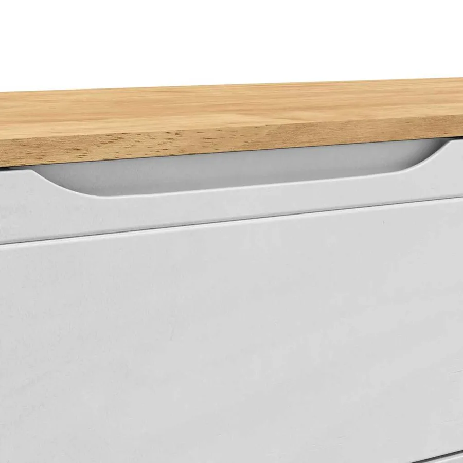 Banc de couloir FLORO Blanc 115 x 40 x 45 cm Bois de Pin Massif - 11