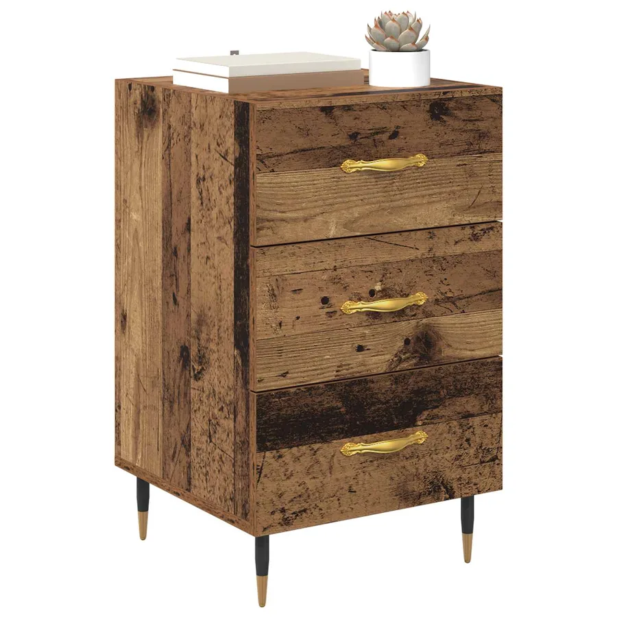 Cabinet de chevet Bois ancien 40 x 40 x 66 cm Bois d'ingénierie - 3