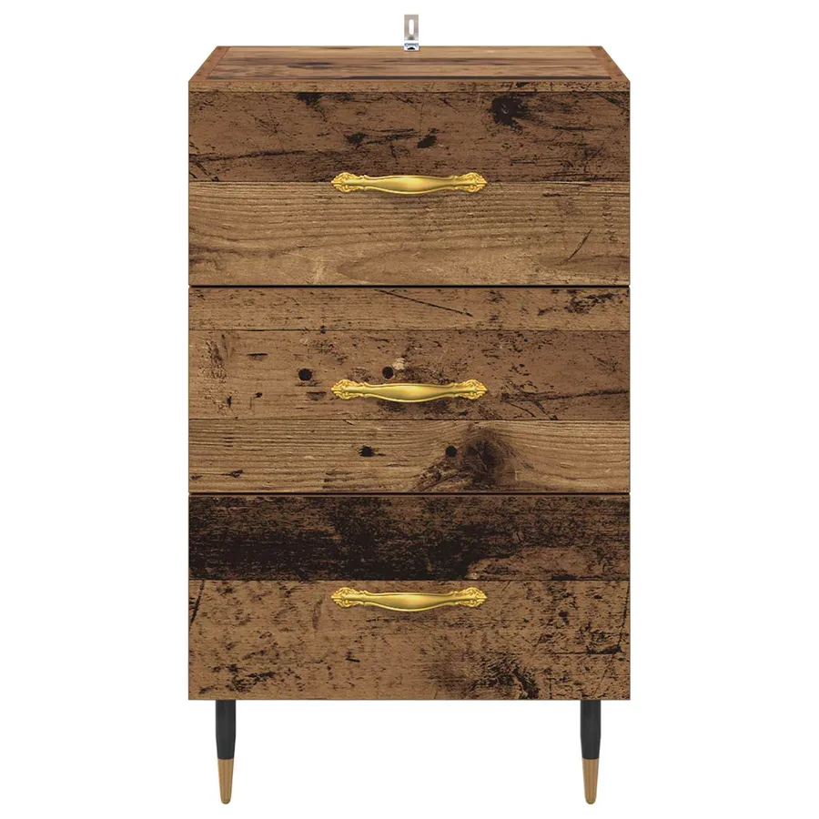 Cabinet de chevet Bois ancien 40 x 40 x 66 cm Bois d'ingénierie - 6