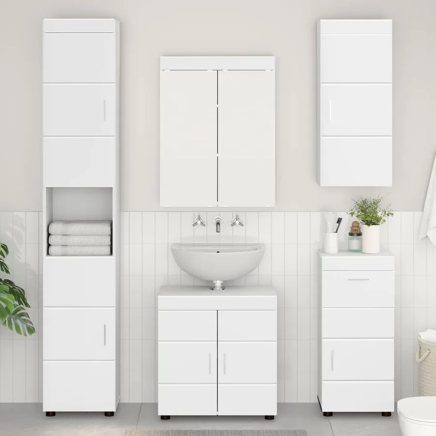 Armoire murale de salle de bain TULUM Blanc 37 x 24,5 x 86 cm