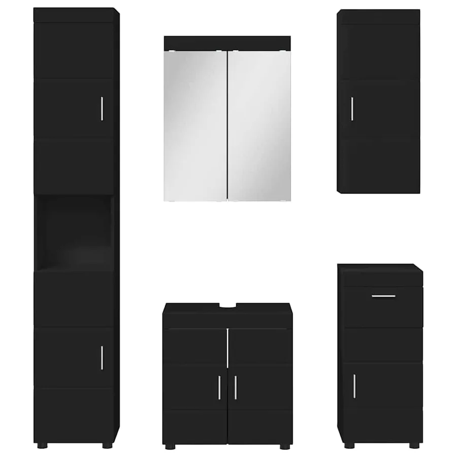 Ensemble de mobilier de salle de bain TULUM 5 pcs Noir - 11