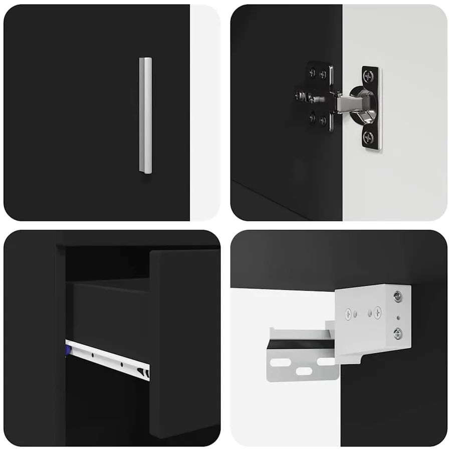 Ensemble de mobilier de salle de bain TULUM 5 pcs Noir - 12
