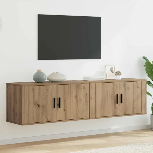 Ensemble de meuble TV mural 2 pcs Chêne artisanal