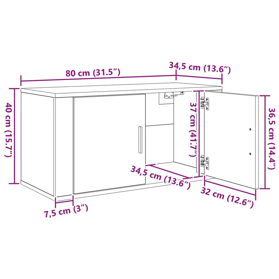 Ensemble de meuble TV mural 2 pcs Chêne artisanal - 12