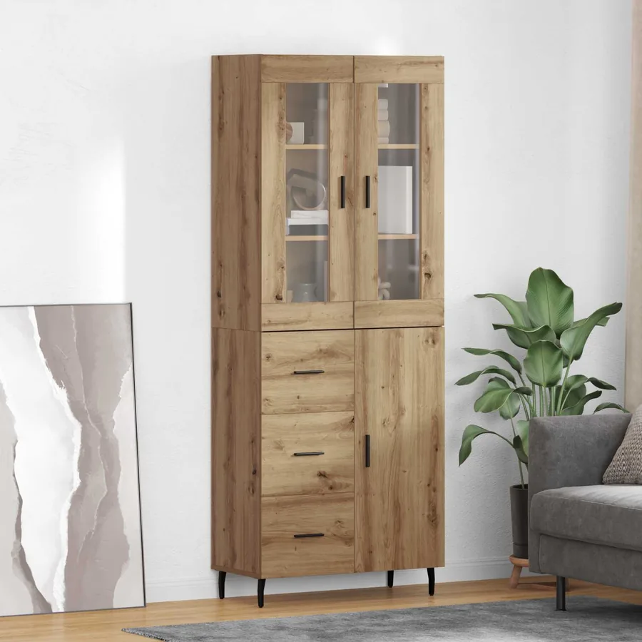 Haut Armoire 2 pcs Chêne artisanal 69,5 x 34 x 180 cm