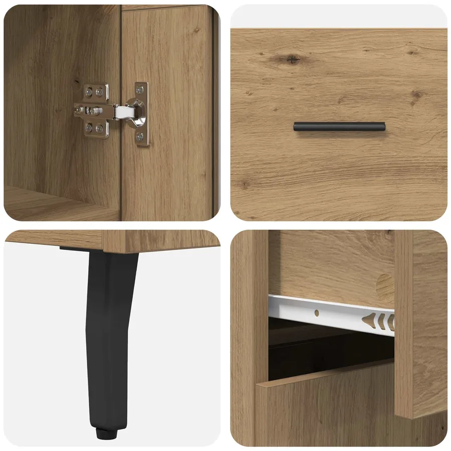 Haut Armoire 2 pcs Chêne artisanal 69,5 x 34 x 180 cm - 11