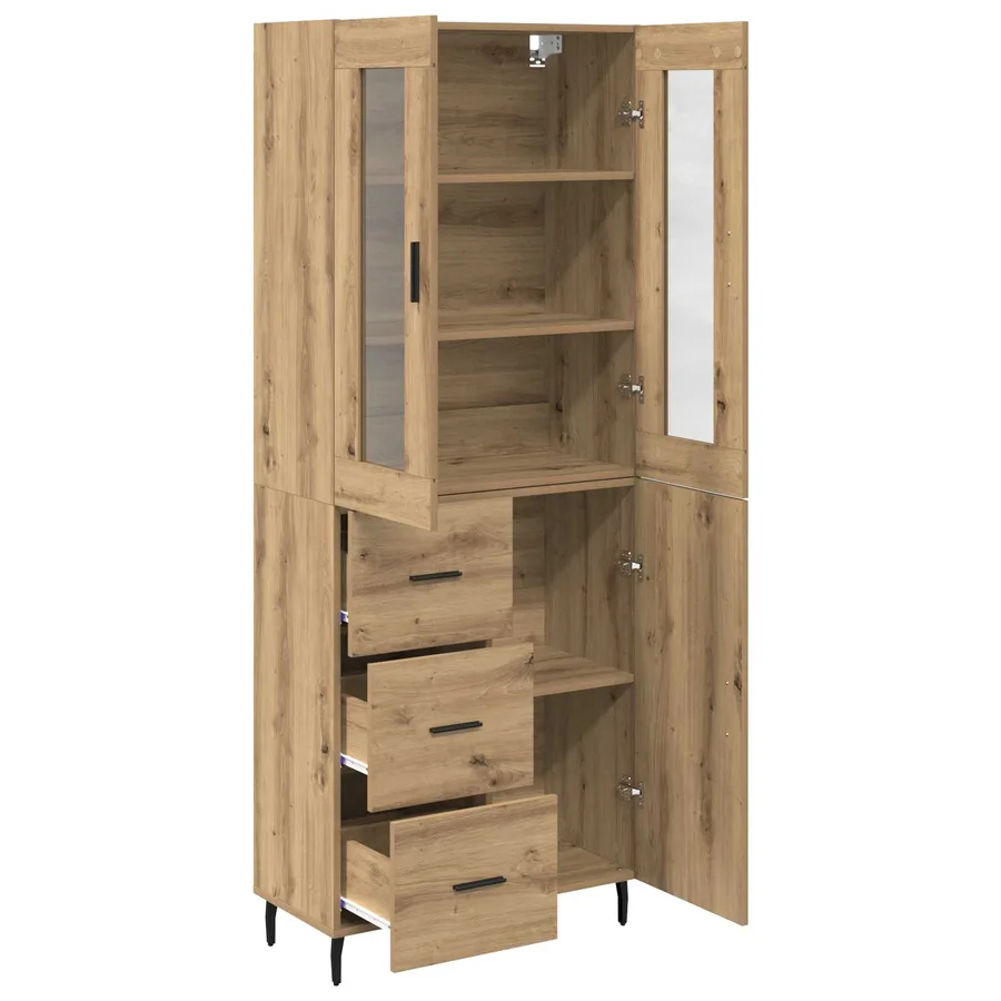 Haut Armoire 2 pcs Chêne artisanal 69,5 x 34 x 180 cm - 5