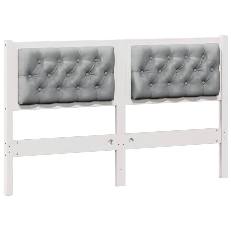 Tête de lit Autre Blanc et gris clair 140 cm Bois massif en pin - 2