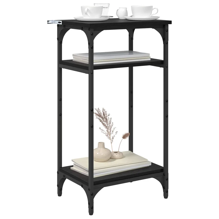 Table d'appoint Chêne noir 40 x 30 x 75 cm Bois d'ingénierie - 3