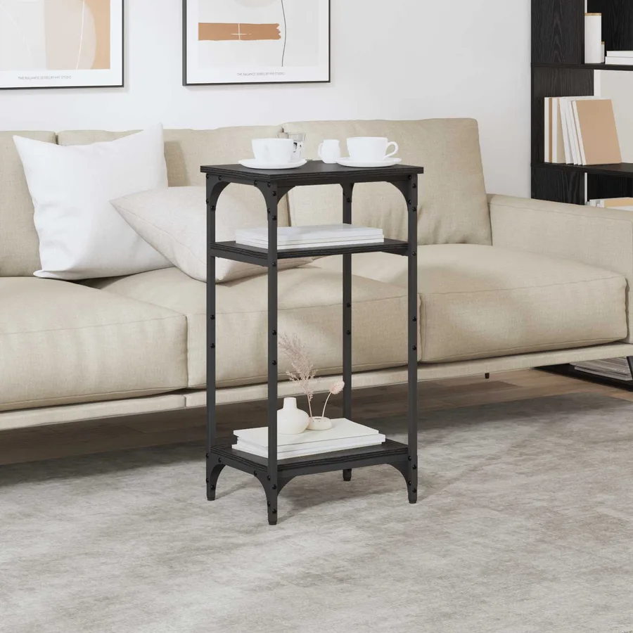Table d'appoint Chêne noir 40 x 30 x 75 cm Bois d'ingénierie - 4