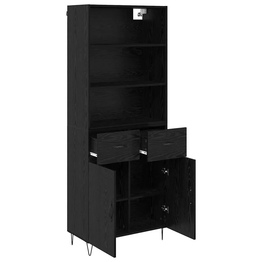 Haut Armoire avec tiroir 2 pcs Chêne noir Bois d'ingénierie - 5