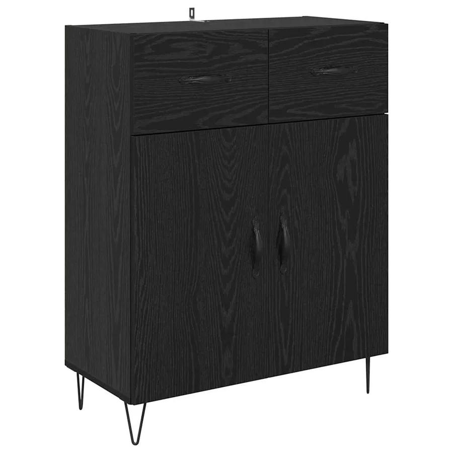 Haut Armoire avec tiroir 2 pcs Chêne noir Bois d'ingénierie - 6