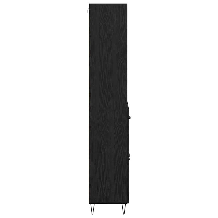 Haut Armoire avec tiroir 2 pcs Chêne noir Bois d'ingénierie - 9