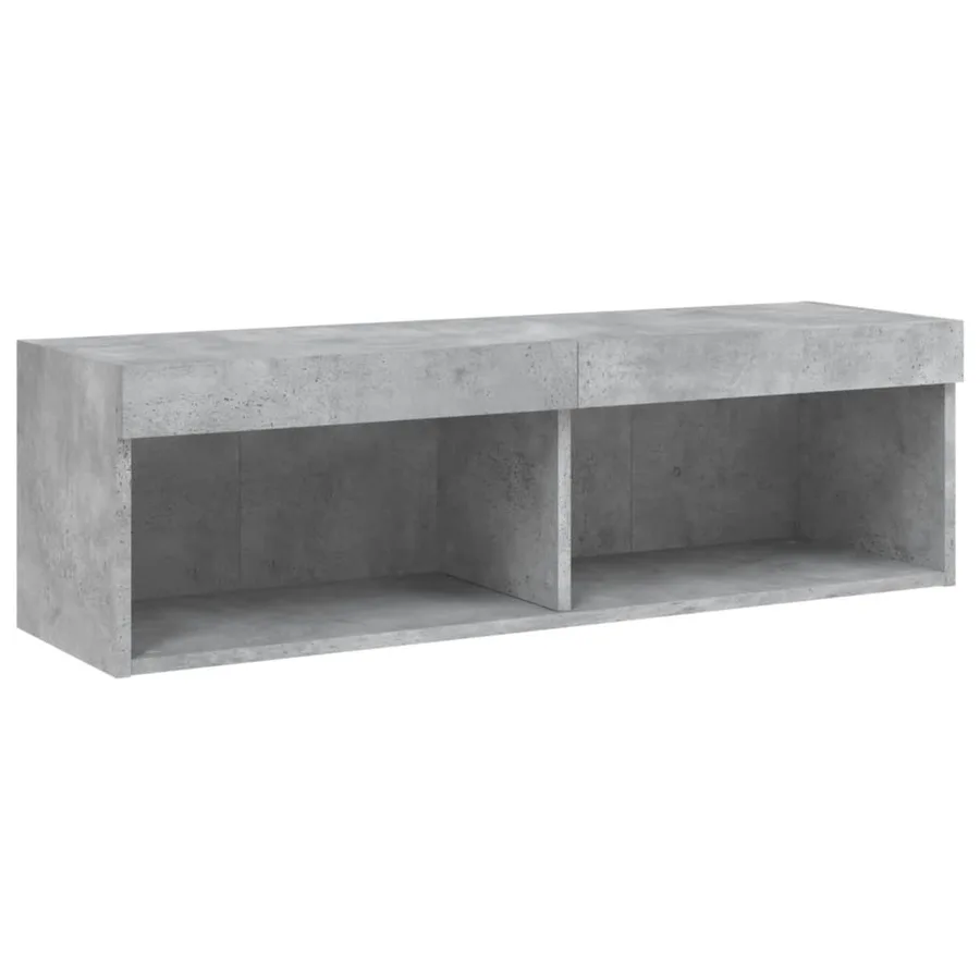 Unités murales TV avec LED 5 pcs gris béton bois d'ingénierie - 8