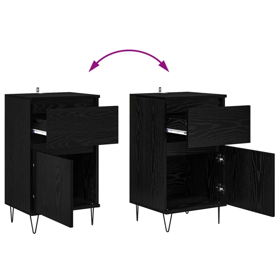 Buffet avec tiroir Chêne noir 35 x 40 x 70 cm Bois d'ingénierie - 12