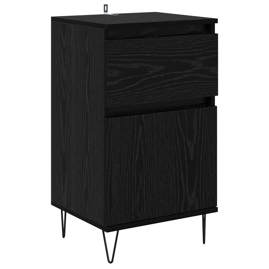 Buffet avec tiroir Chêne noir 35 x 40 x 70 cm Bois d'ingénierie - 2