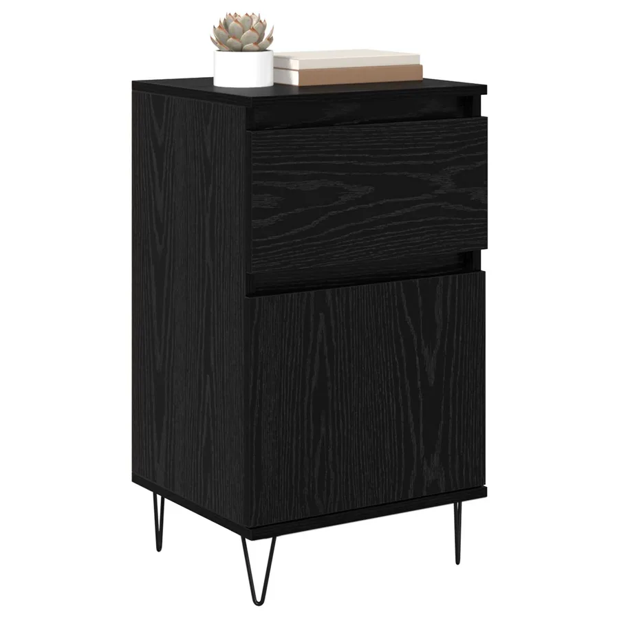 Buffet avec tiroir Chêne noir 35 x 40 x 70 cm Bois d'ingénierie - 3