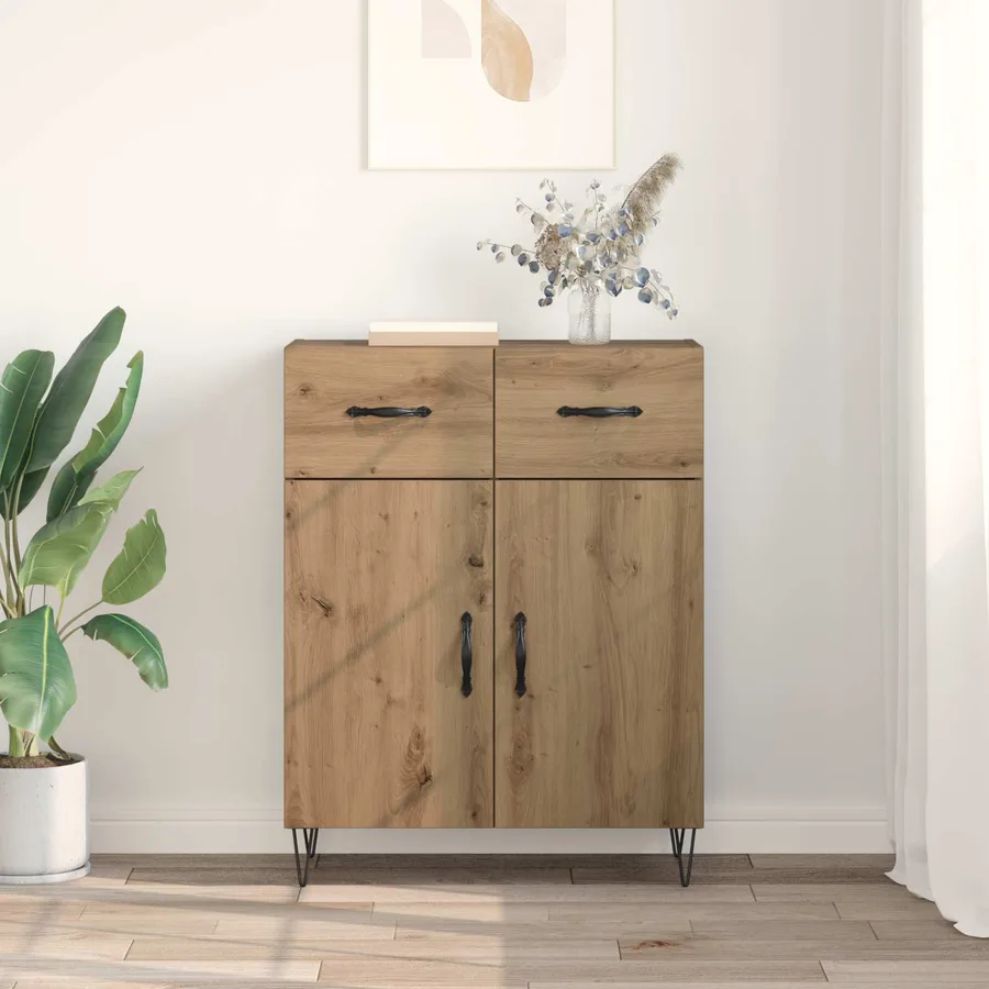 Buffet Chêne artisanal 69,5 x 34 x 90 cm Bois d'ingénierie - 4