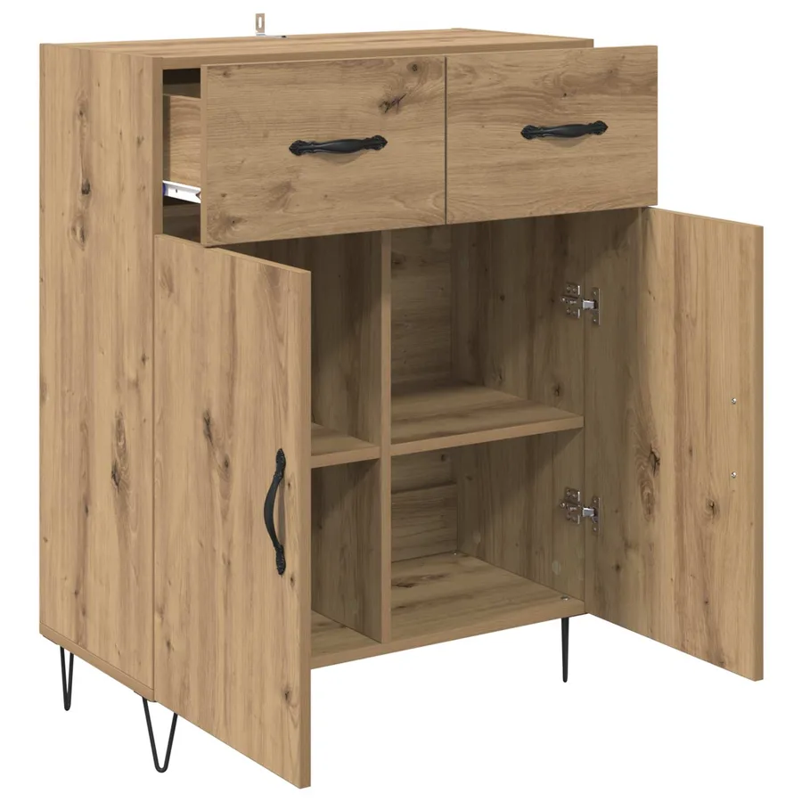 Buffet Chêne artisanal 69,5 x 34 x 90 cm Bois d'ingénierie - 5