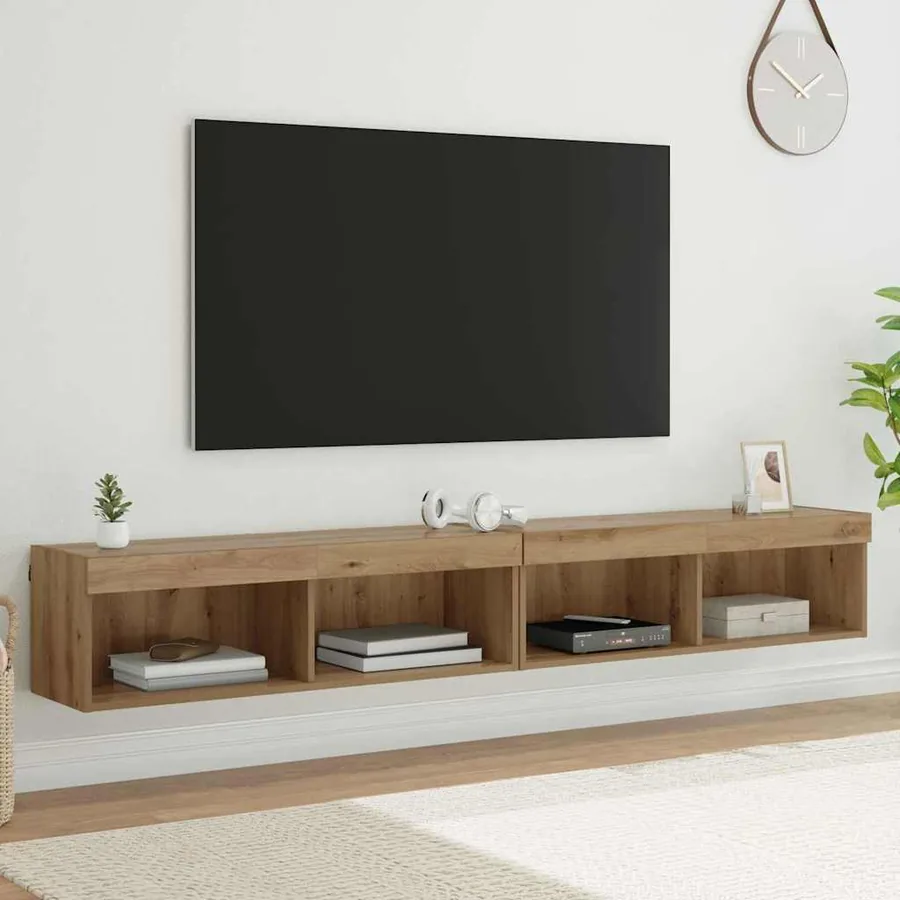 Ensemble meuble TV 2 pcs Chêne artisanal Bois d'ingénierie