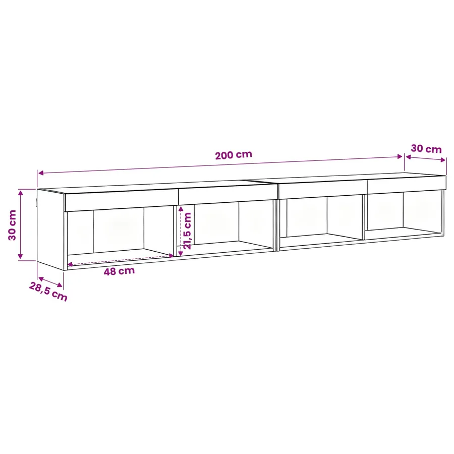 Ensemble meuble TV 2 pcs Chêne artisanal Bois d'ingénierie - 16