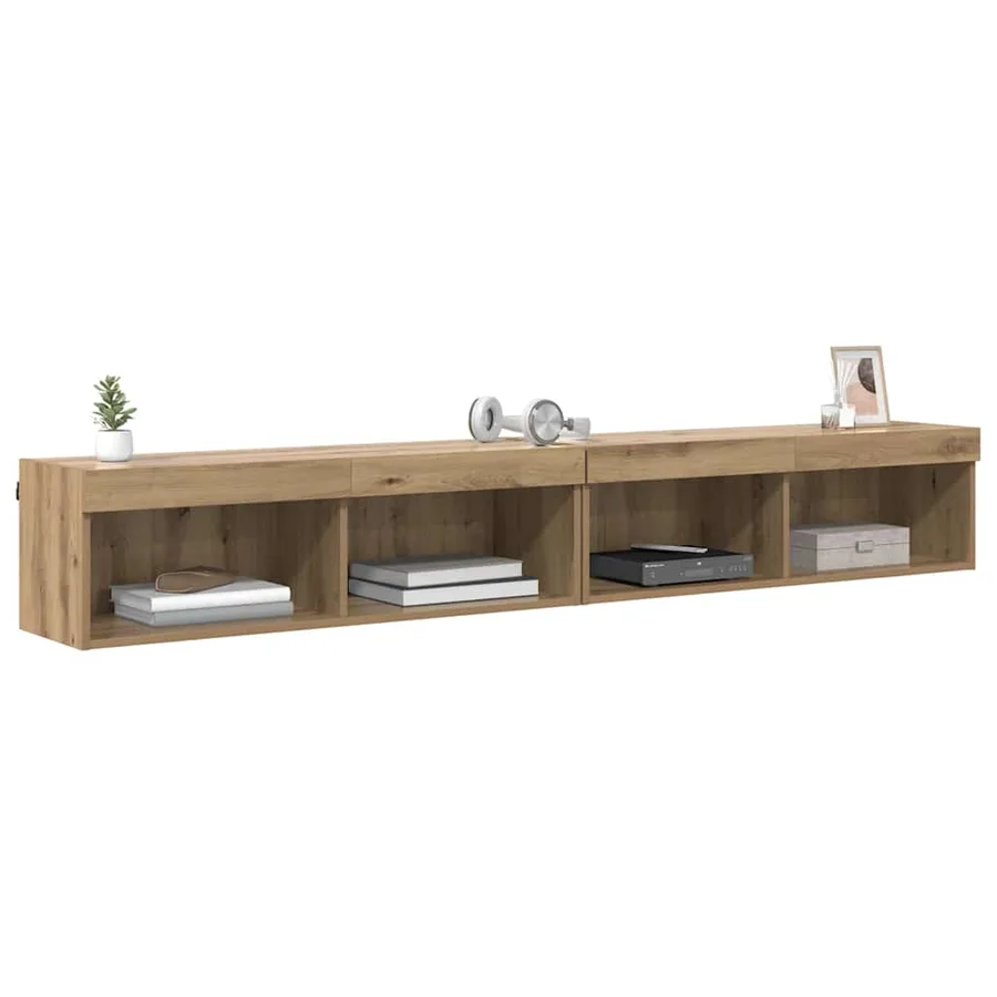 Ensemble meuble TV 2 pcs Chêne artisanal Bois d'ingénierie - 3