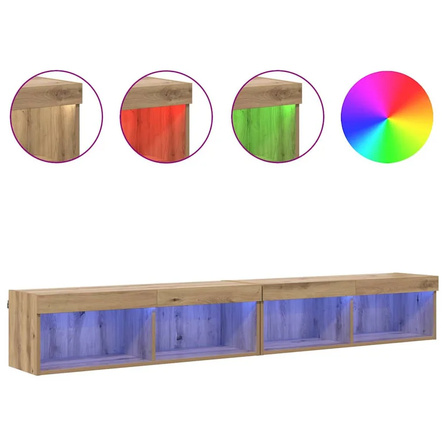 Ensemble meuble TV 2 pcs Chêne artisanal Bois d'ingénierie - 4