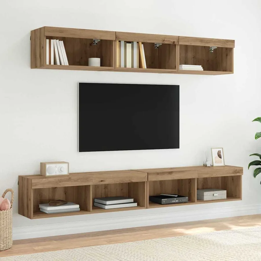 Ensemble meuble TV 2 pcs Chêne artisanal Bois d'ingénierie - 6