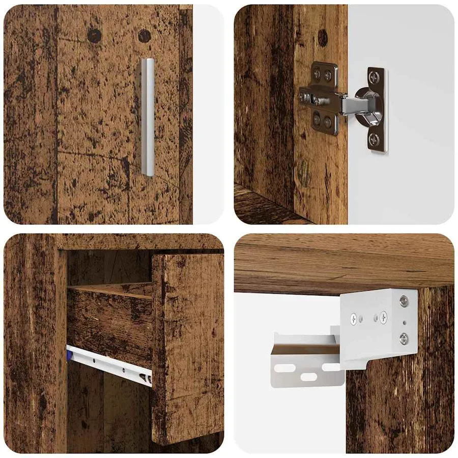 Ensemble de mobilier de salle de bain TULUM 5 pcs Bois ancien - 12