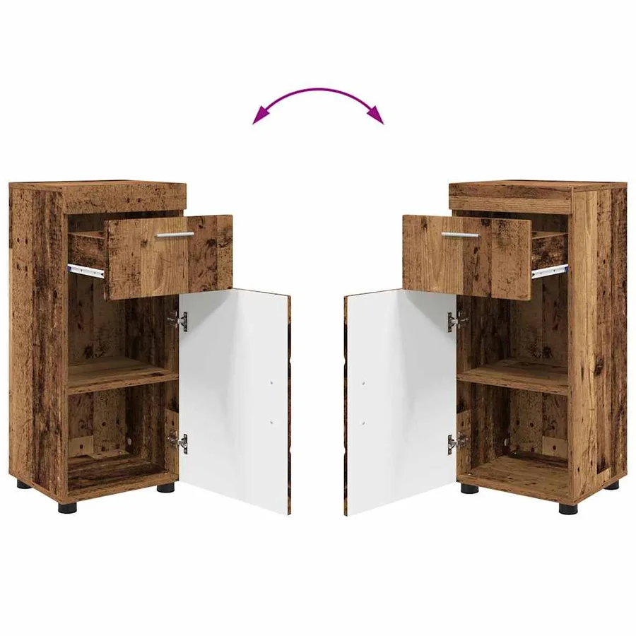 Ensemble de mobilier de salle de bain TULUM 5 pcs Bois ancien - 13
