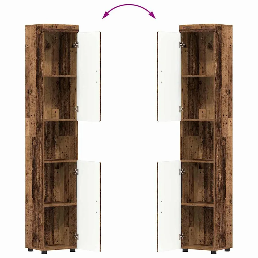 Ensemble de mobilier de salle de bain TULUM 5 pcs Bois ancien - 15