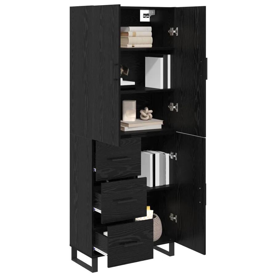 Haut Armoire avec tiroir 2 pcs Chêne noir 69,5 x 34 x 180 cm - 3